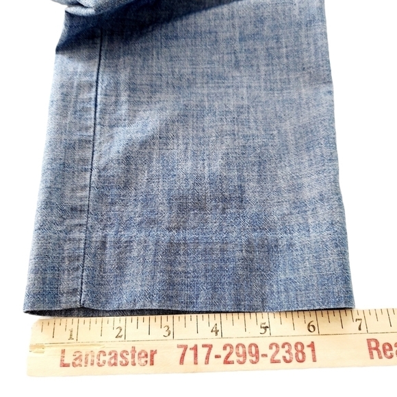 Lands’ End Womens Size 6 Chambray Mid Rise Slim Leg Pants Cropped Linen Look EUC - Picture 10 of 12